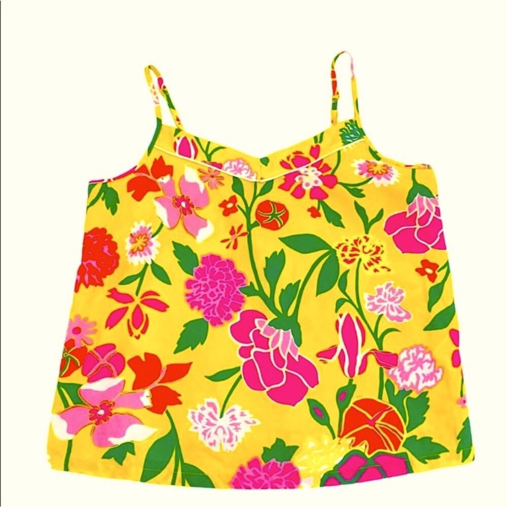 J. Crew Re-Imagined Yellow Multicolor Floral Print Top, Size Small